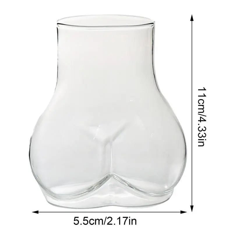 450ml Borosilicate Glass Butt Shaped Mug - Transparent Drinking Cup