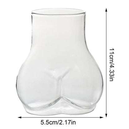 450ml Borosilicate Glass Butt Shaped Mug - Transparent Drinking Cup