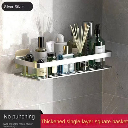 No Drill Corner Bathroom Storage Rack Wall Mount Shower Organizer