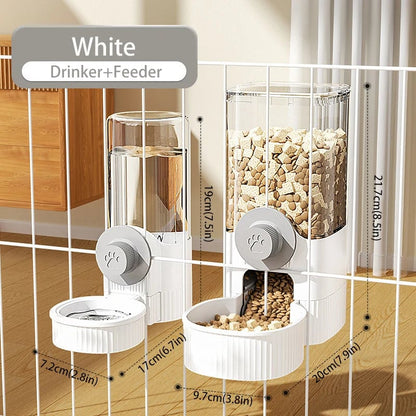 1.2L Automatic Pet Feeder Hanging Bowl for Small Dogs Cats Rabbits
