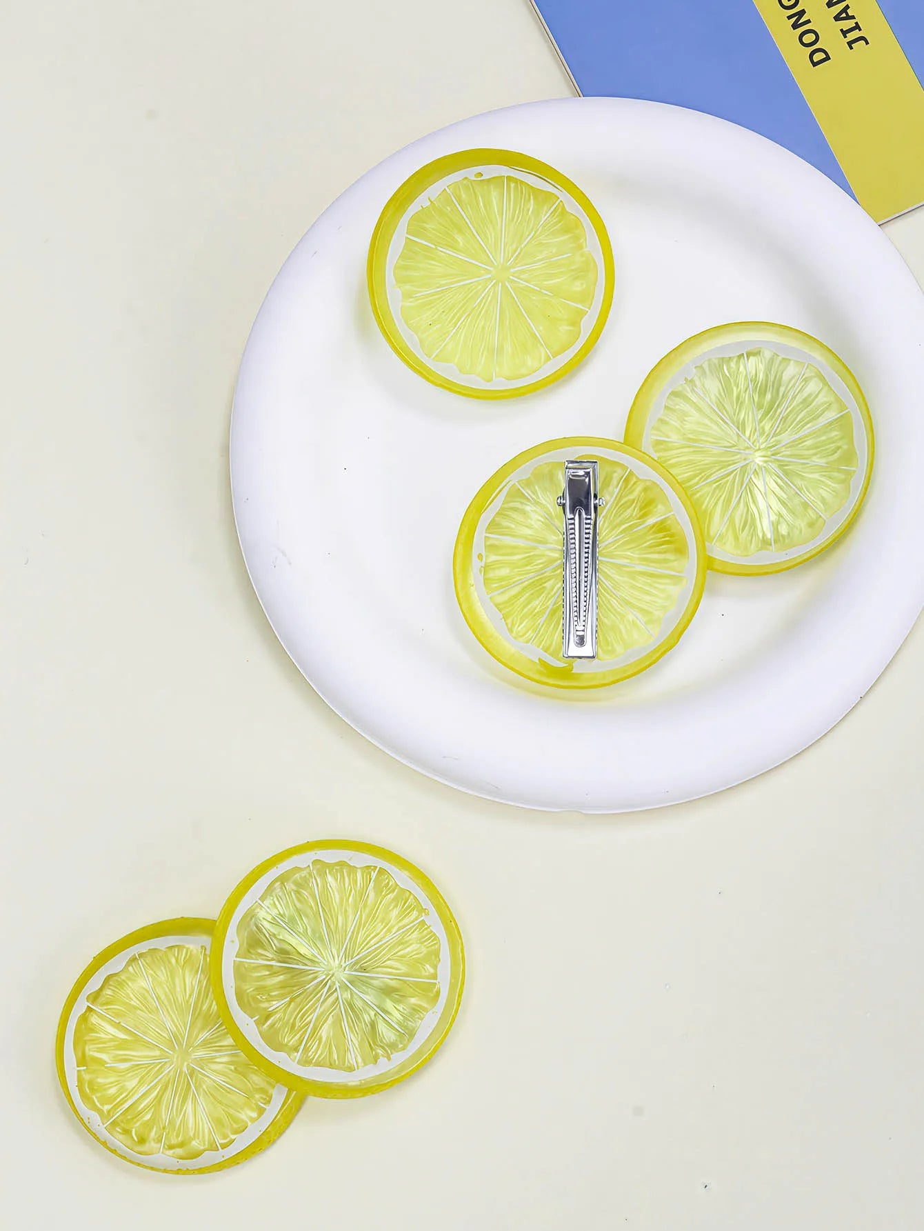 Citrus Fruit Hair Clips - Lemon Orange Design Summer Girls Hairpins