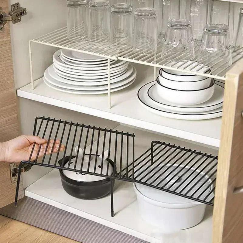 Retractable Iron Seasoning Rack Cabinet Organizer w/ Basket & Spoon
