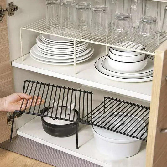 Retractable Iron Seasoning Rack Cabinet Organizer w/ Basket & Spoon