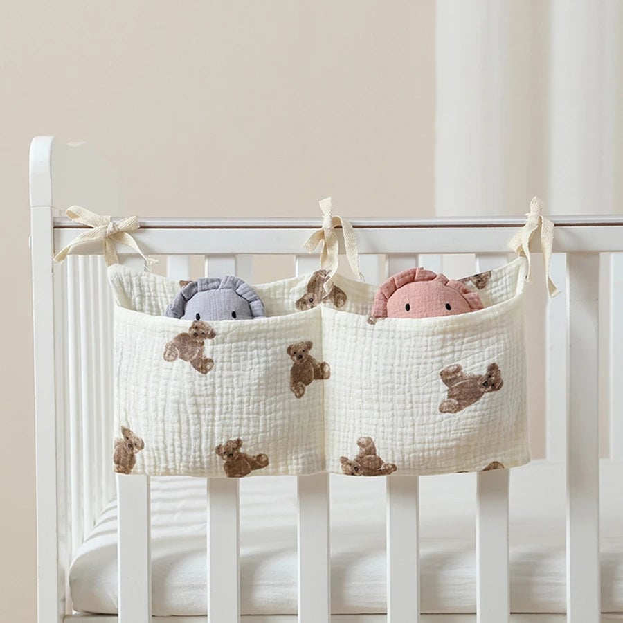 Multifunctional Crib Storage Organizer Baby Diaper Bag Bedside