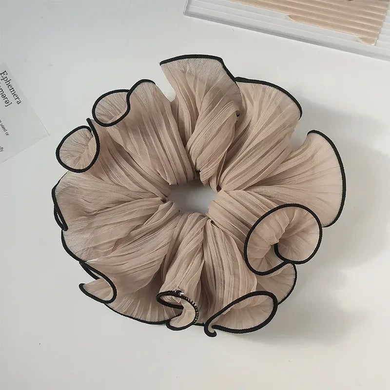 Oversized Korean Retro Chiffon Scrunchie Hair Band Fashion Accessory