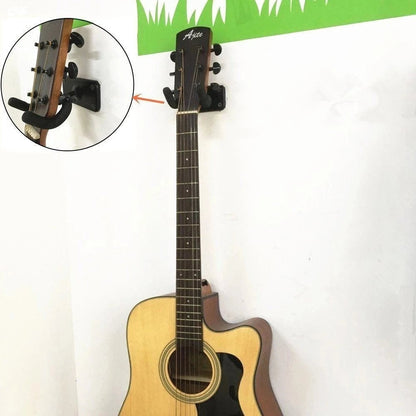 Metal Guitar Wall Mount Hook - Non-Slip Holder for Guitar Bass Ukulele