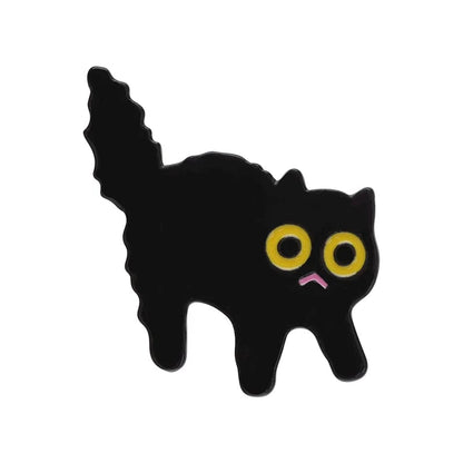 Black Cat Enamel Pin - Big Eyes Kitten Brooch Lapel Badge Jewelry