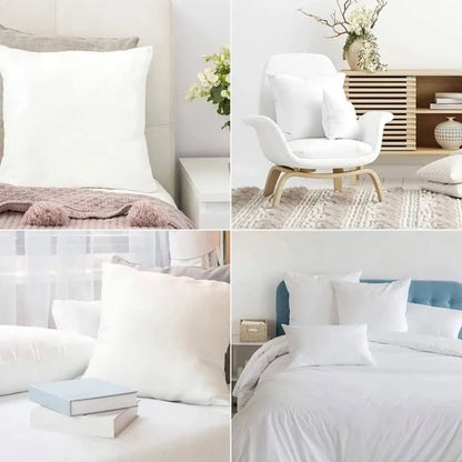 White Cotton Cushion Inner Filling - Soft Pillow Insert Core
