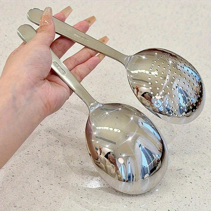 2pcs Heavy-Duty Commercial Kitchen Spoons - Heat-Resistant Handle