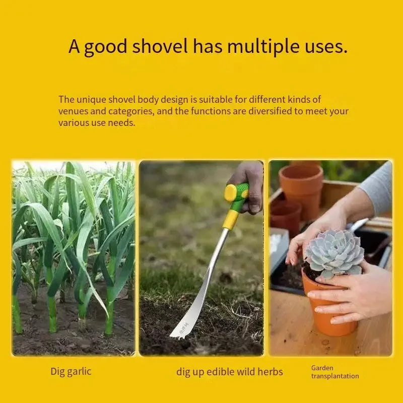 T-Shaped Stainless Steel Weeding Trowel Hand Tool for Transplanting