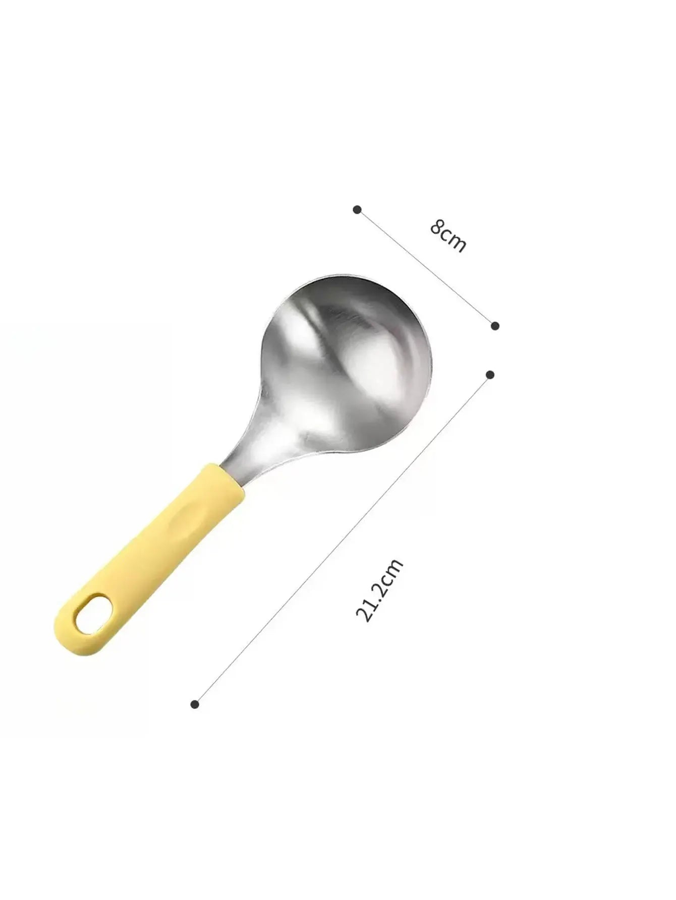 Korean-Style Stainless Steel Soup Spoon with Silicone Handle