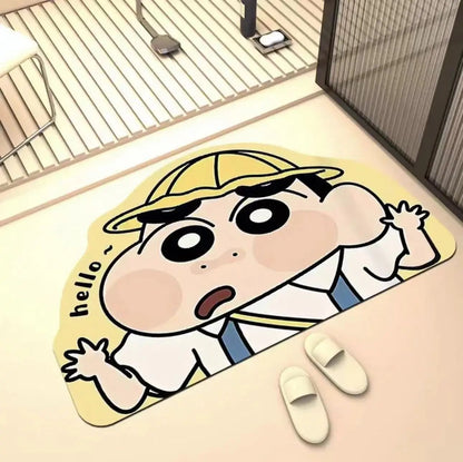Quick Dry Anime Cartoon Bath Mat - Soft Water Absorption Shower Mat