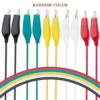 10PCS Double-Ended Alligator Clips Electrical Test Leads DIY Jumper