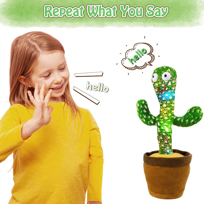 Dancing Cactus Plush Toy - 120 Songs USB Battery Voice Repeat Speaker