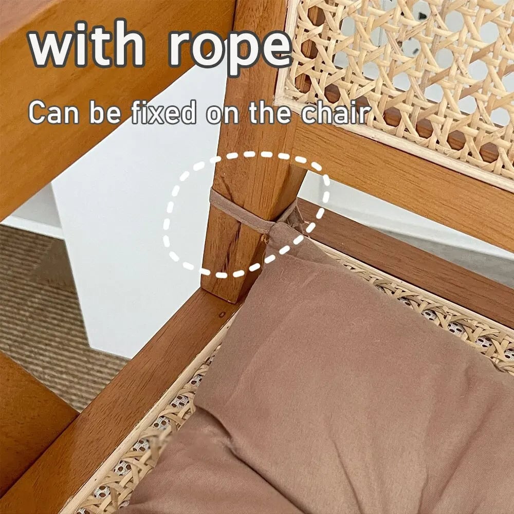 Premium Linen Cotton Square Chair Cushion with Backrest Support