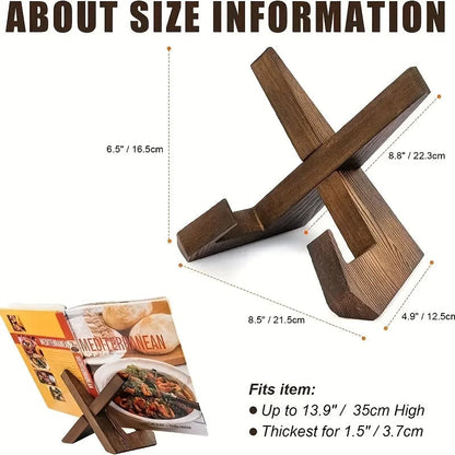 Wooden Multi-Purpose Display Stand - Recipe Book iPad Tablet Holder