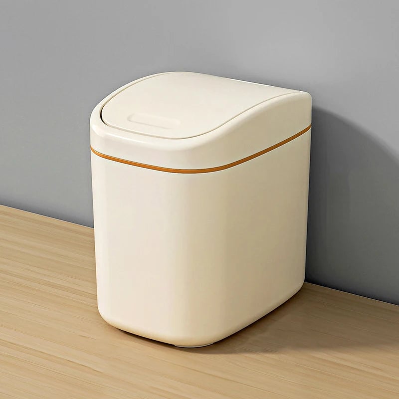 Desktop Mini Trash Can with Shake Cover - Plastic Garbage Bin