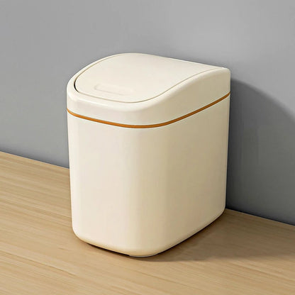 Desktop Mini Trash Can with Shake Cover - Plastic Garbage Bin