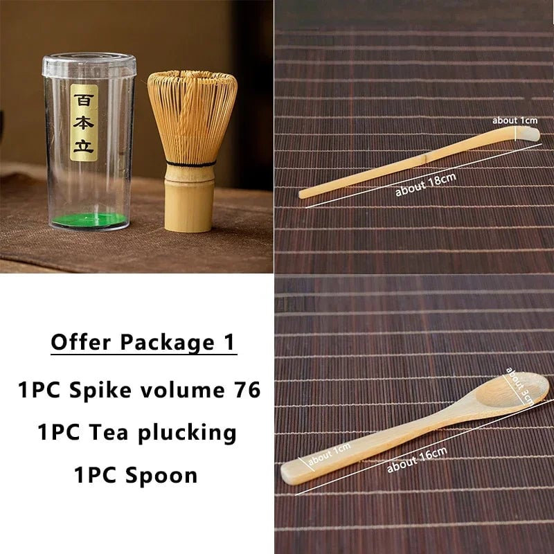 Bamboo Matcha Tea Set - Chasen Whisk & Chashaku Spoon Kit