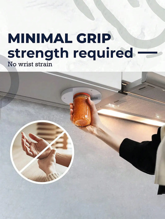Circular Can Opener Under-Cabinet Mount with Bottle Opener Function