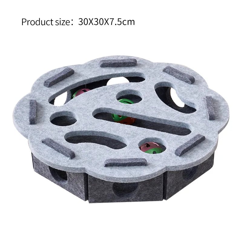 Interactive Cat Puzzle Toy - Felt Box Maze Tunnel with Bell Ball