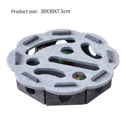 Interactive Cat Puzzle Toy - Felt Box Maze Tunnel with Bell Ball