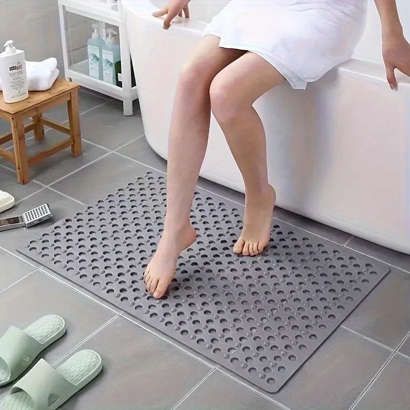 Anti-Slip Shower Mat with Drainage Holes & Massage Points - PVC