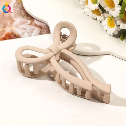 Matte Acrylic Bow Hair Claw Clip - Large Ponytail Crab Hair Clip