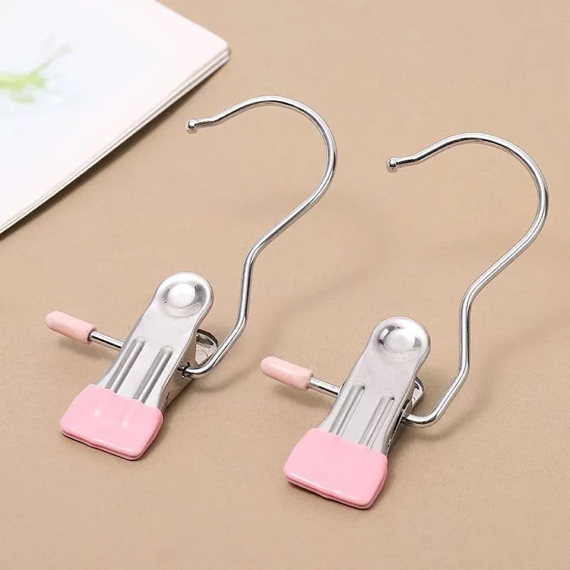 10pcs Stainless Steel Clothespin Clips Multi-Purpose Laundry Hangers
