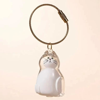 Cat Fur Memorial Resin Keepsake Capsule Keychain Pet Hair Pendant