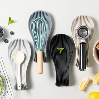 Heat-Resistant Silicone Kitchen Tray with Spatula & Spoon Set