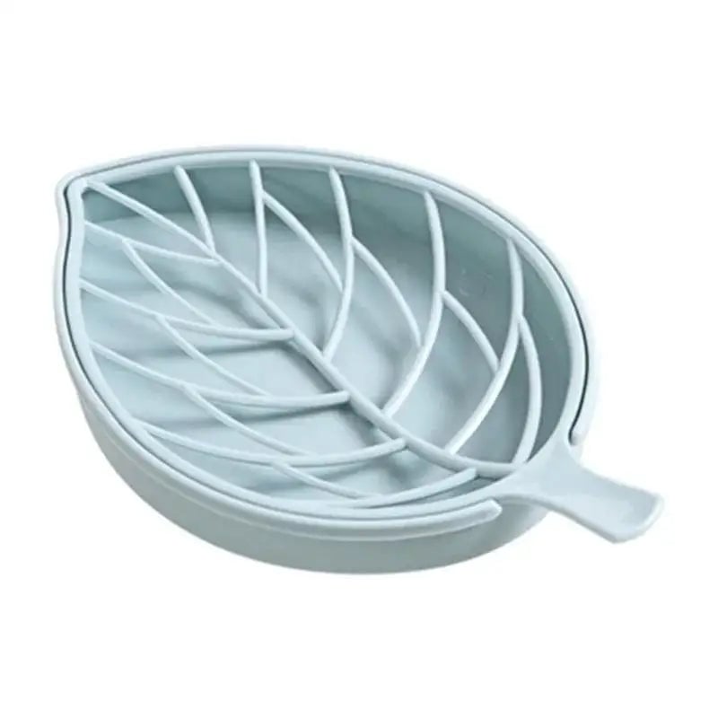 Green Leaf Soap Dish Tray - Plastic Soap Saver Holder for Bathroom