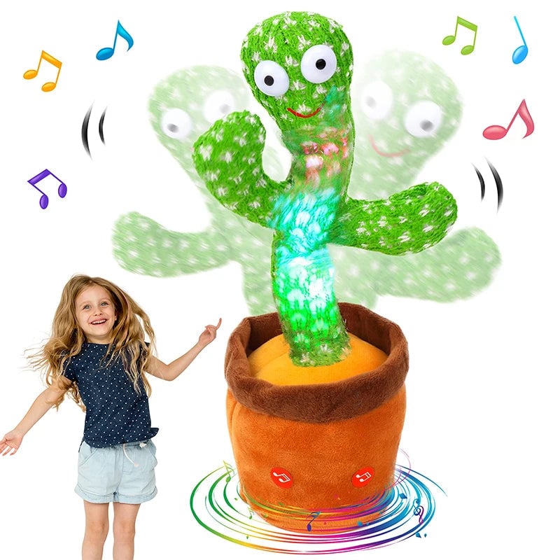 Dancing Cactus Plush Toy - 120 Songs USB Battery Voice Repeat Speaker