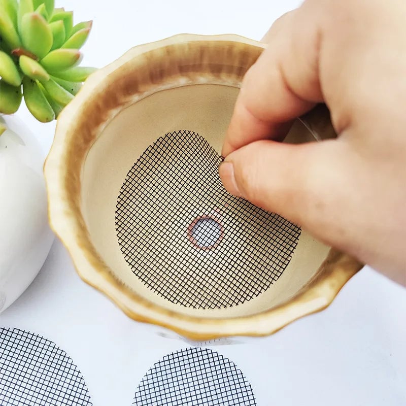 50pk Round Drainage Hole Screen Mats - Plant Pot Filter Guards