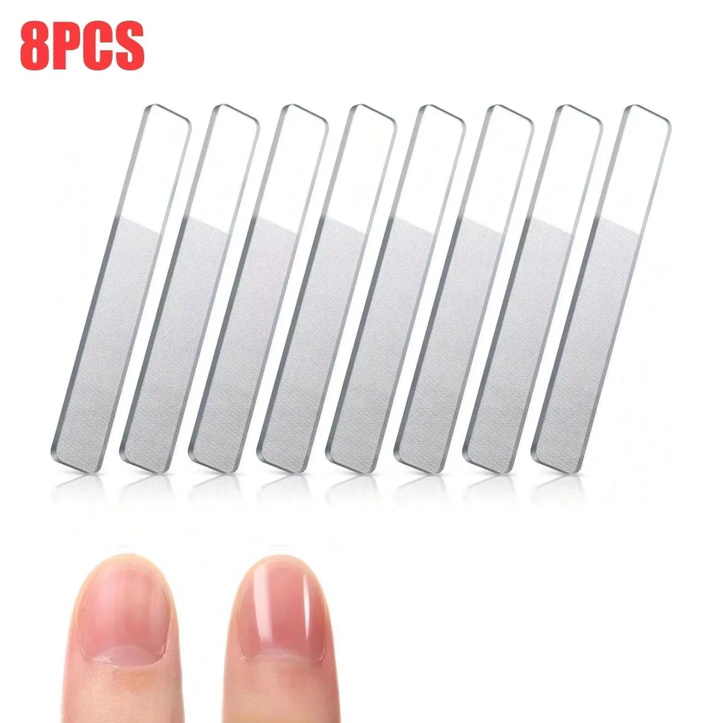 8PCS Nano Glass Crystal Nail Files Polish Care Tool Kit Professional