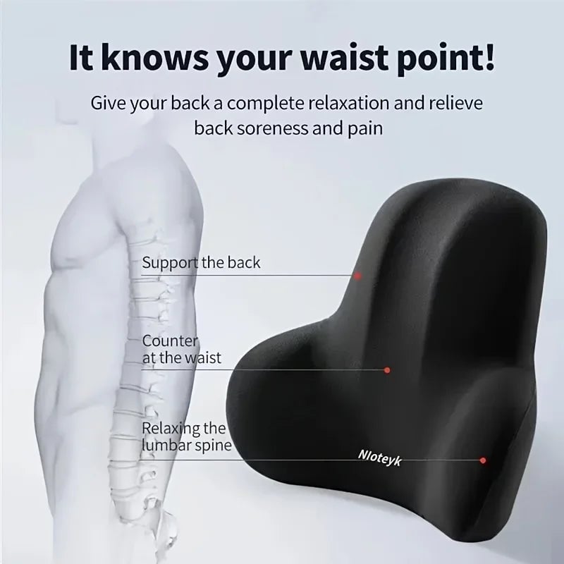 Memory Foam Lumbar Support Cushion Car Office Gaming Chair Back Pillow
