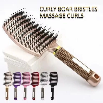 Detangling Hair Brush with Massage Bristles - Curly Hair & Wig Comb