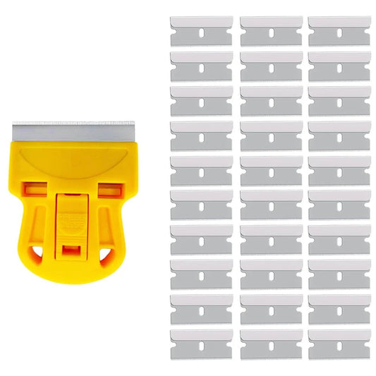 Car Glass Scraper with Razor Blades - Sticker Glue Remover Tool