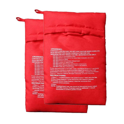 Microwave Potato Cooker Bag - Reusable 4 Minute Express Red Pouch