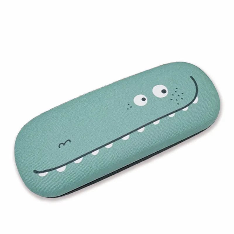 Hard Panda Kids Glasses Case with Cleaning Cloth - Portable Myopia