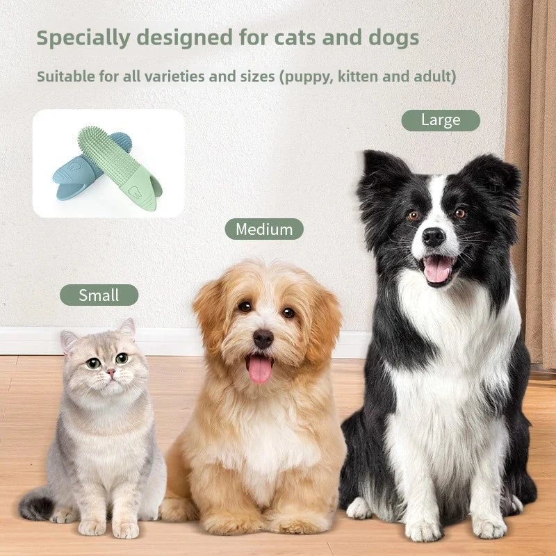 360° Dog Finger Toothbrush Food Grade Silicone Dental Care Tool
