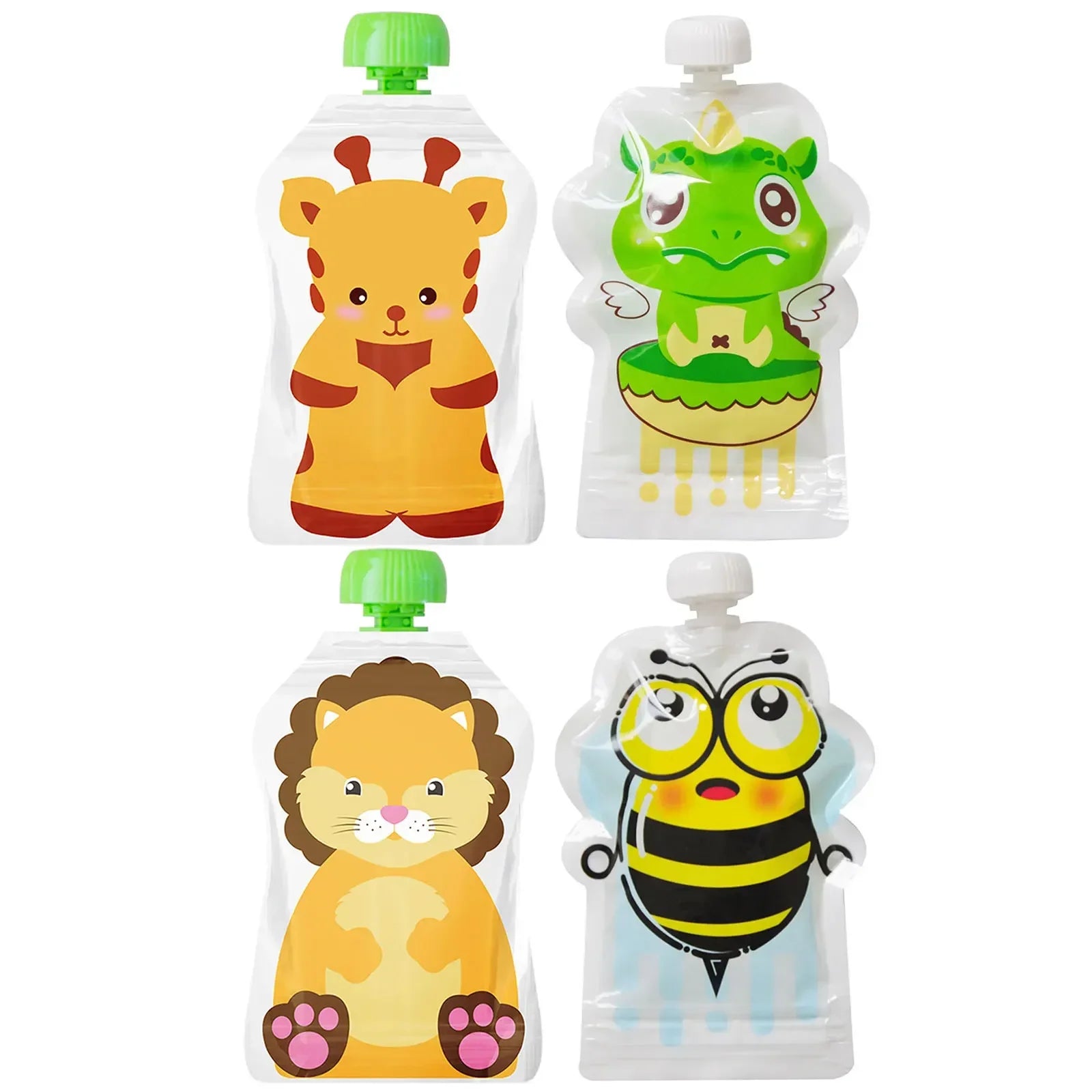 8pcs 148ml Reusable Squeeze Bottles Food Storage Bags for Toddlers