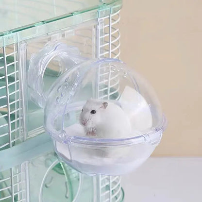Small Pet Sand Bath House - Hamster Gerbil Mouse Toilet Bathroom Cage