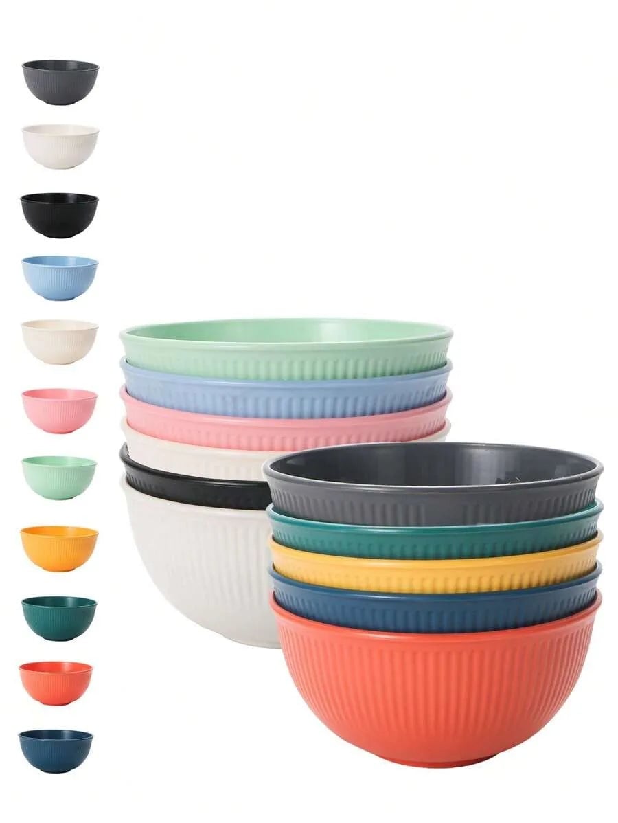 Plastic Bowl Set 4/11pcs - Microwave Dishwasher Safe Camping Kitchen