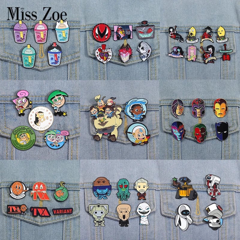 Custom Cartoon Anime Enamel Pins - Cute Character Lapel Badge Set