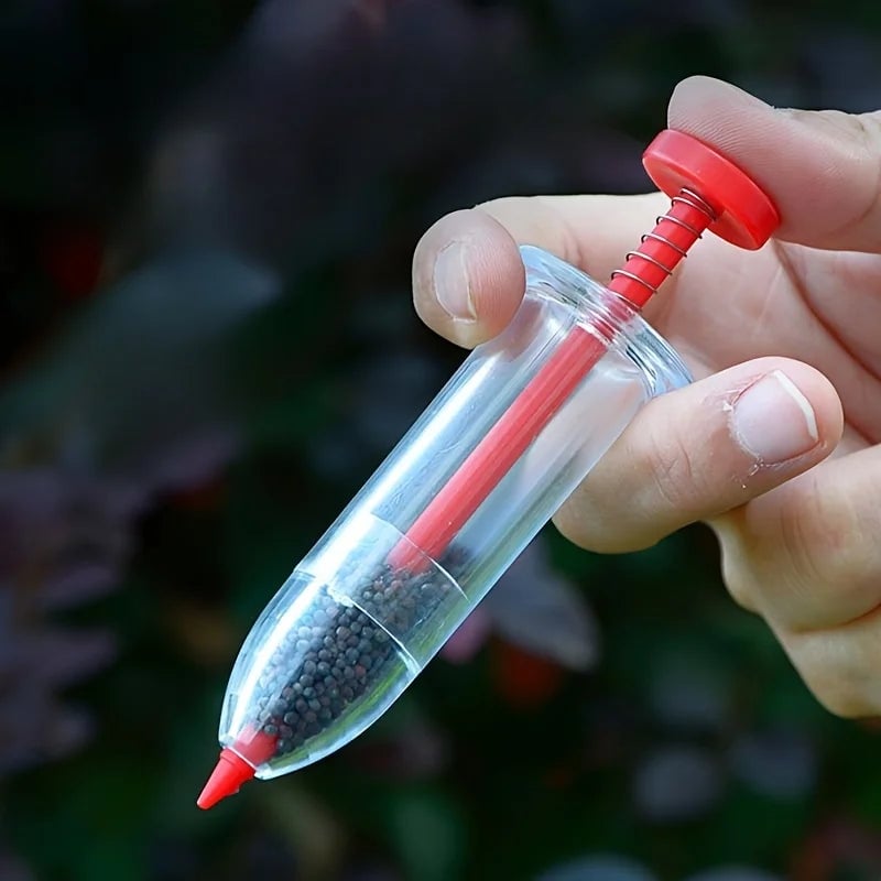 Handheld Manual Seed Dispenser Tool Transparent Tube Garden Seeder