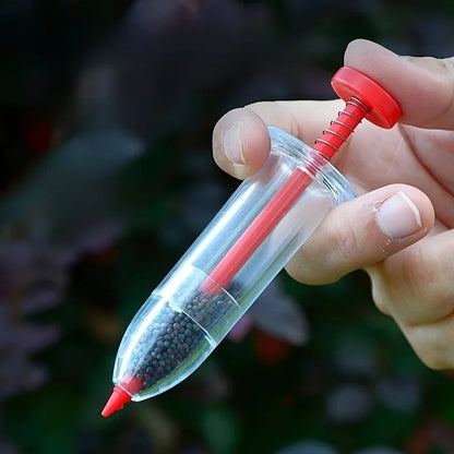 Handheld Manual Seed Dispenser Tool Transparent Tube Garden Seeder