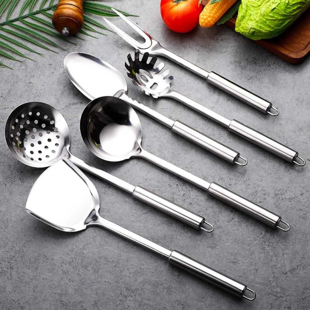 Stainless Steel Wok Spatula Set Long Handle Kitchen Utensils