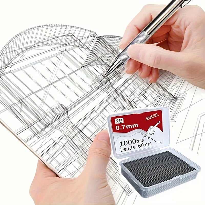 Transparent Mechanical Pencils Set 0.5 0.7 0.9mm 2B Lead Art Drawing