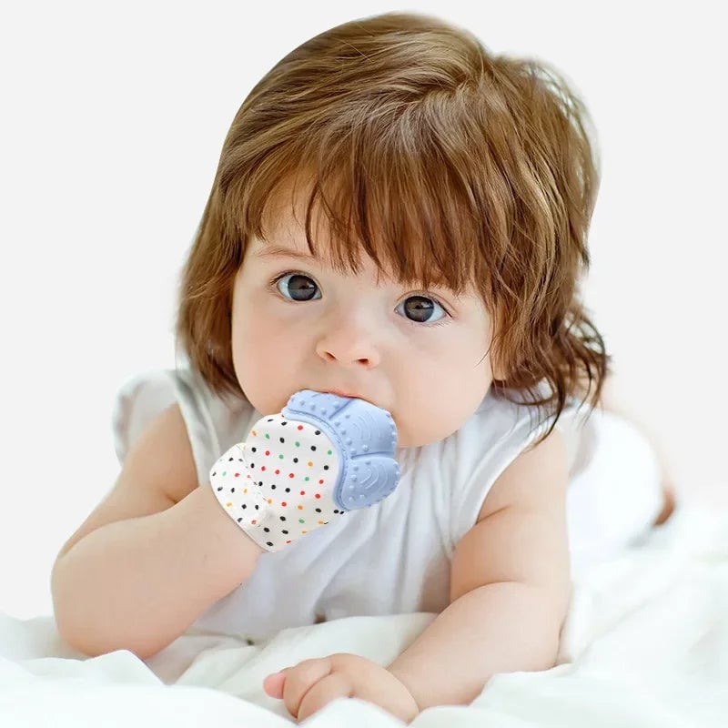 Food Grade Silicone Baby Teething Gloves Pain Relief Mittens